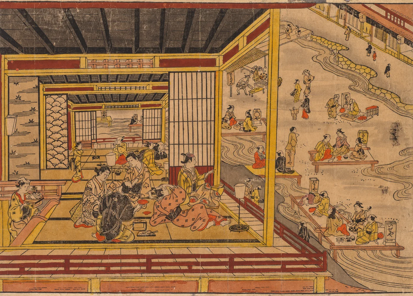 Tea House Beside the Kamo River in Kyoto, 1740