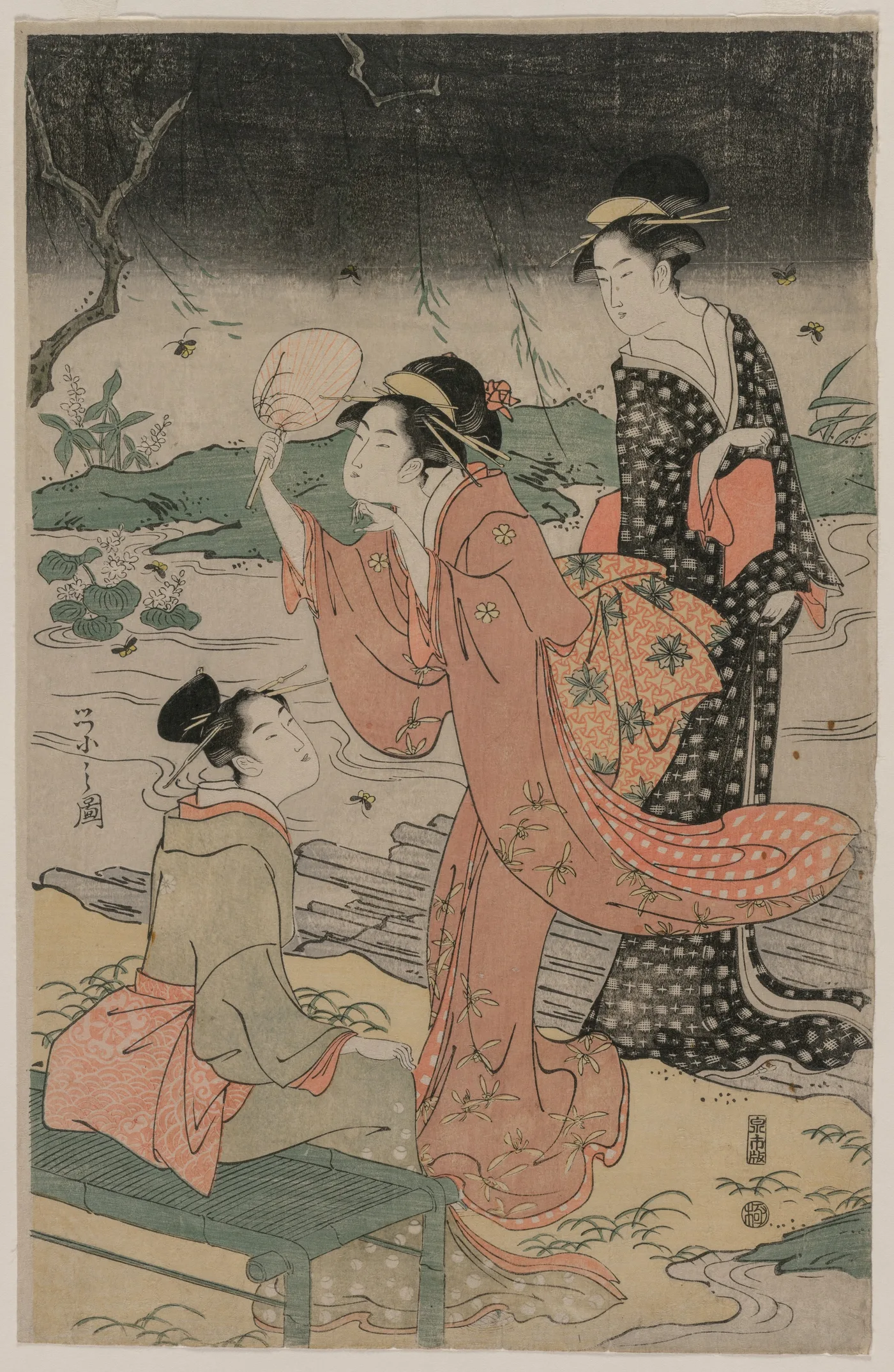 Women Beside a Stream Chasing Fireflies, 1796
