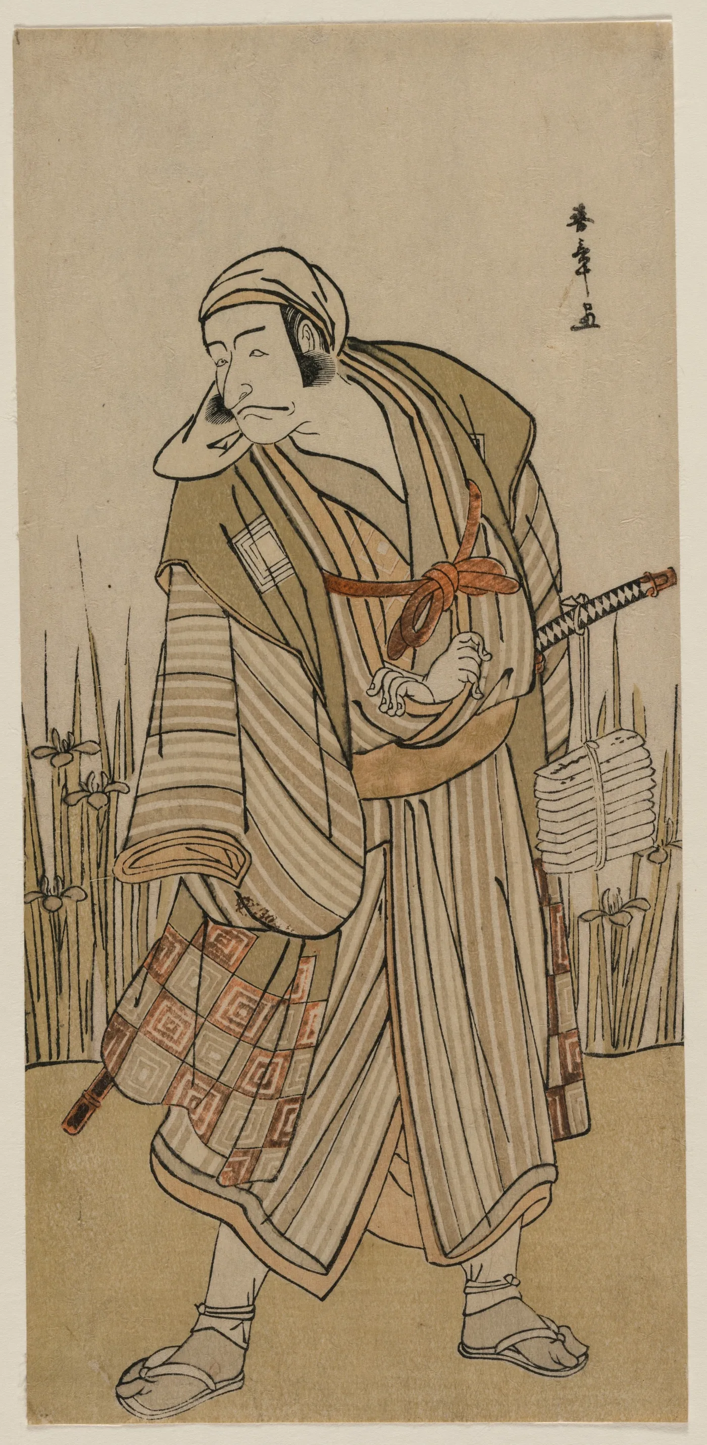 Ichikawa Danjuro V as a Traveller Beside a Clump of Iris, 1780