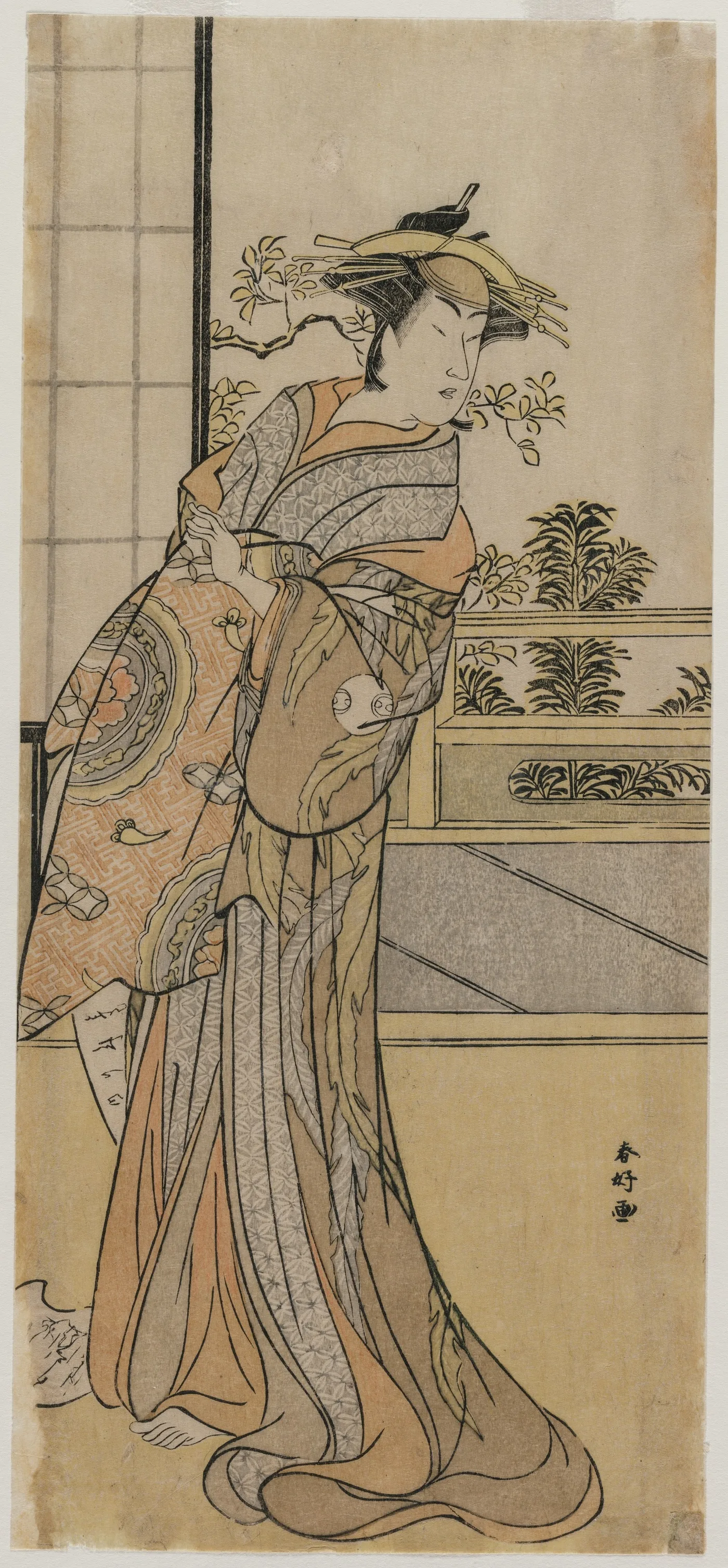 Arashi Murajiro as a Courtesan Holding a Letter, 1780