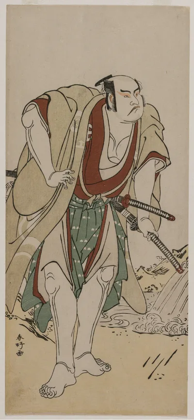 Otani Hiroji III as a Samurai Standing Beside a Stream, 1780