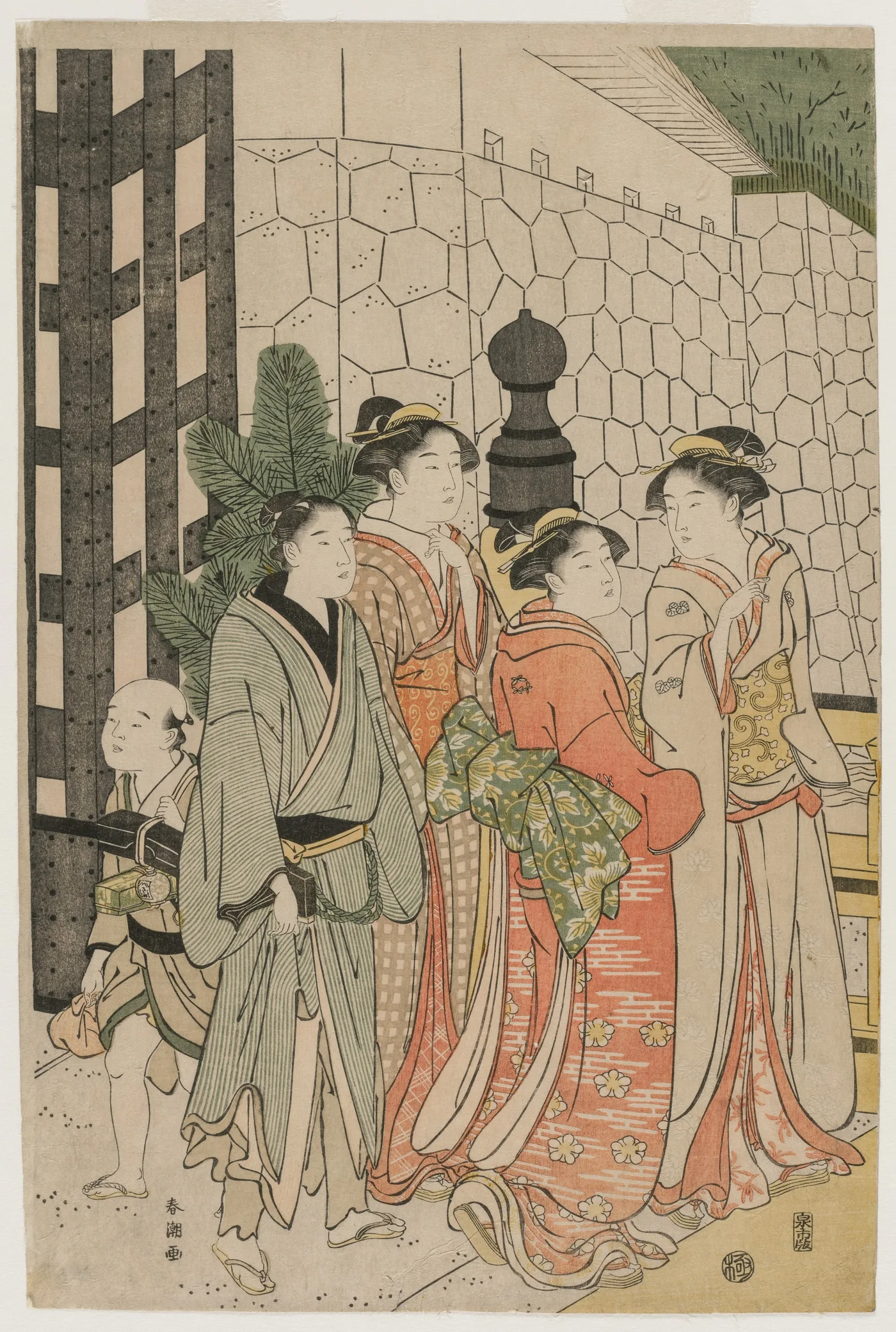 Young Man and Women on Tokiwa Bridge, 1790