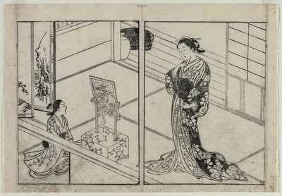 Woman and Child Beside a Mirror Stand, 1740
