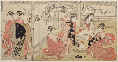 Courtesans of the Ōgiya on a Spring Outing, 1790