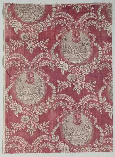Fragment of Woodblock Printed Cotton, 1785