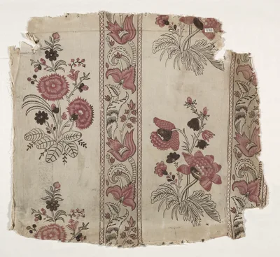 Photograph from 1785: Strip of Woodblock Printed Linen