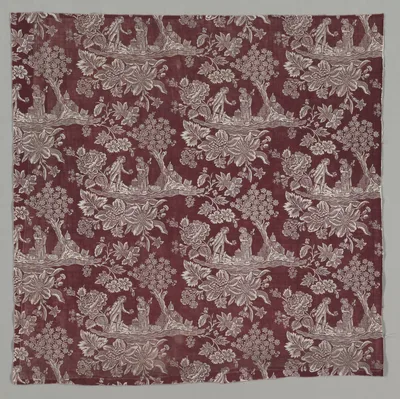 Fragment of Woodblock Printed Cotton, 1770