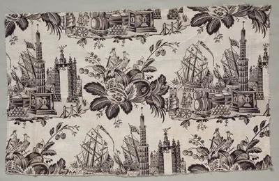 Fragment of Woodblock Printed Cotton, 1770