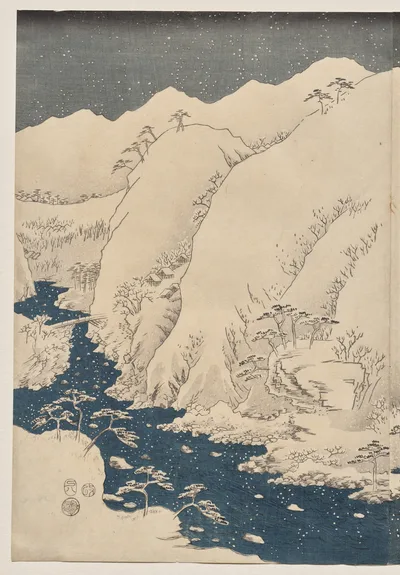 Mountain and River on the Kiso Road, 1857