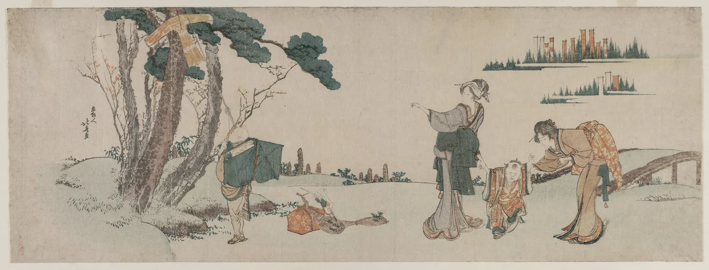 Women Distracting a Child whose Kite is caught in a Tree, 1800