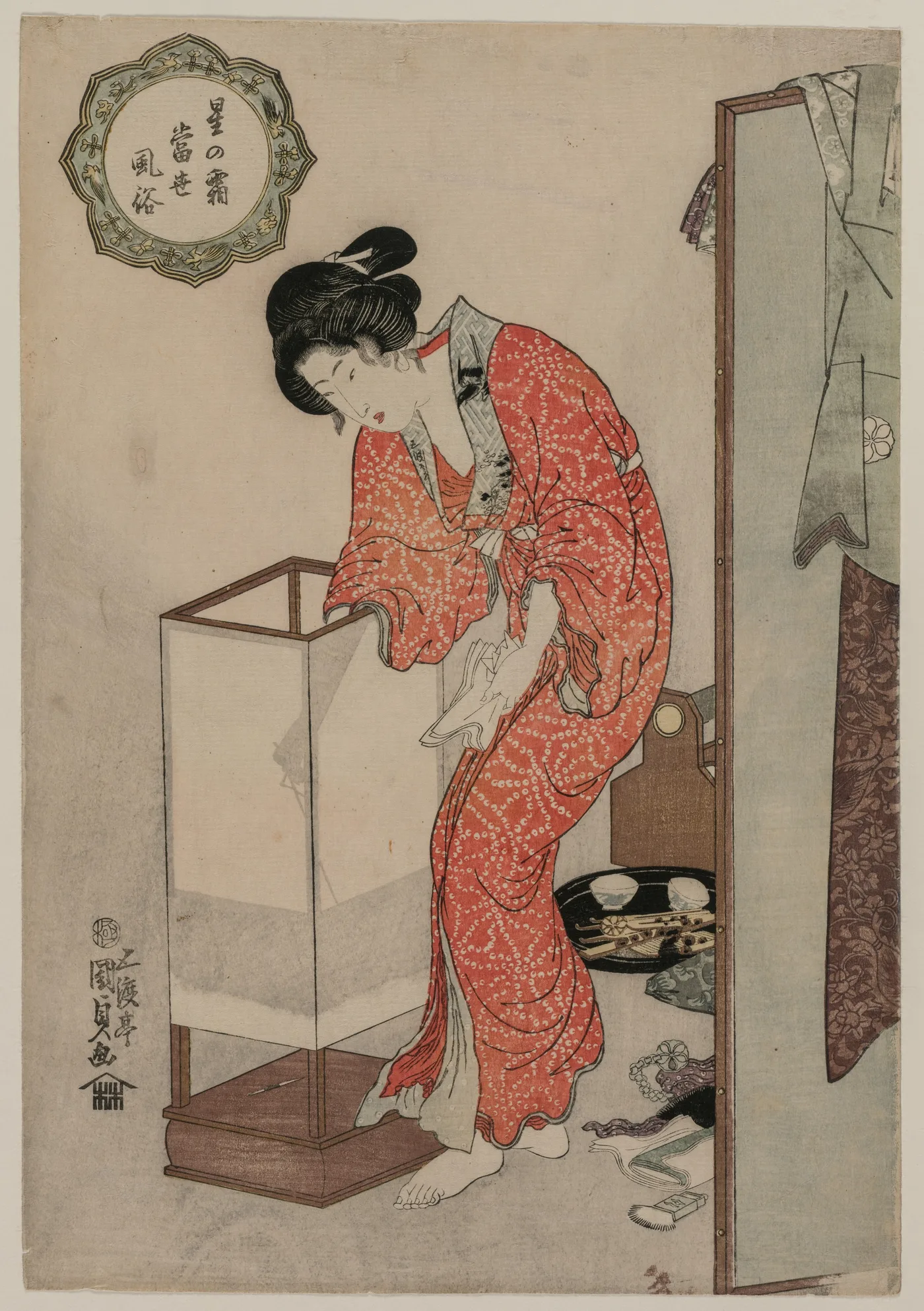 Woman Putting Out a Light (from the series Modern Customs: Frost…, 1820