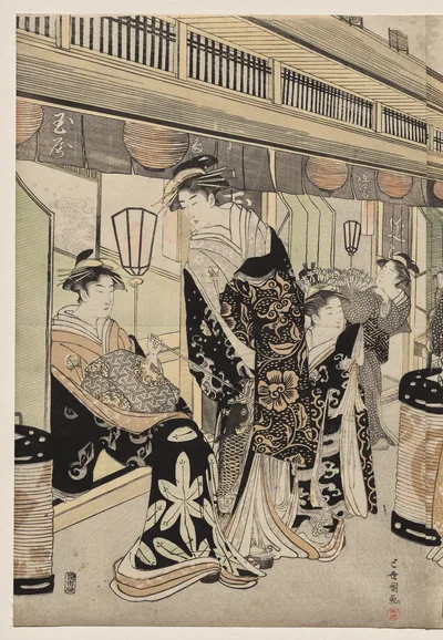 Courtesans Promenading on the Nakanochō, 1790