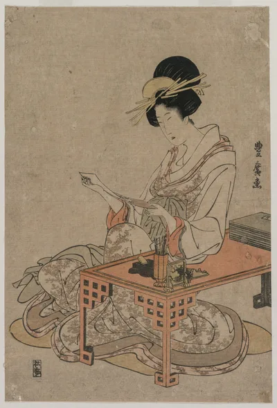 Courtesan Seated at a Writing Table, 1790