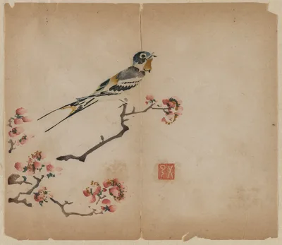 Swallow on Flowering Peach Branch, 1368