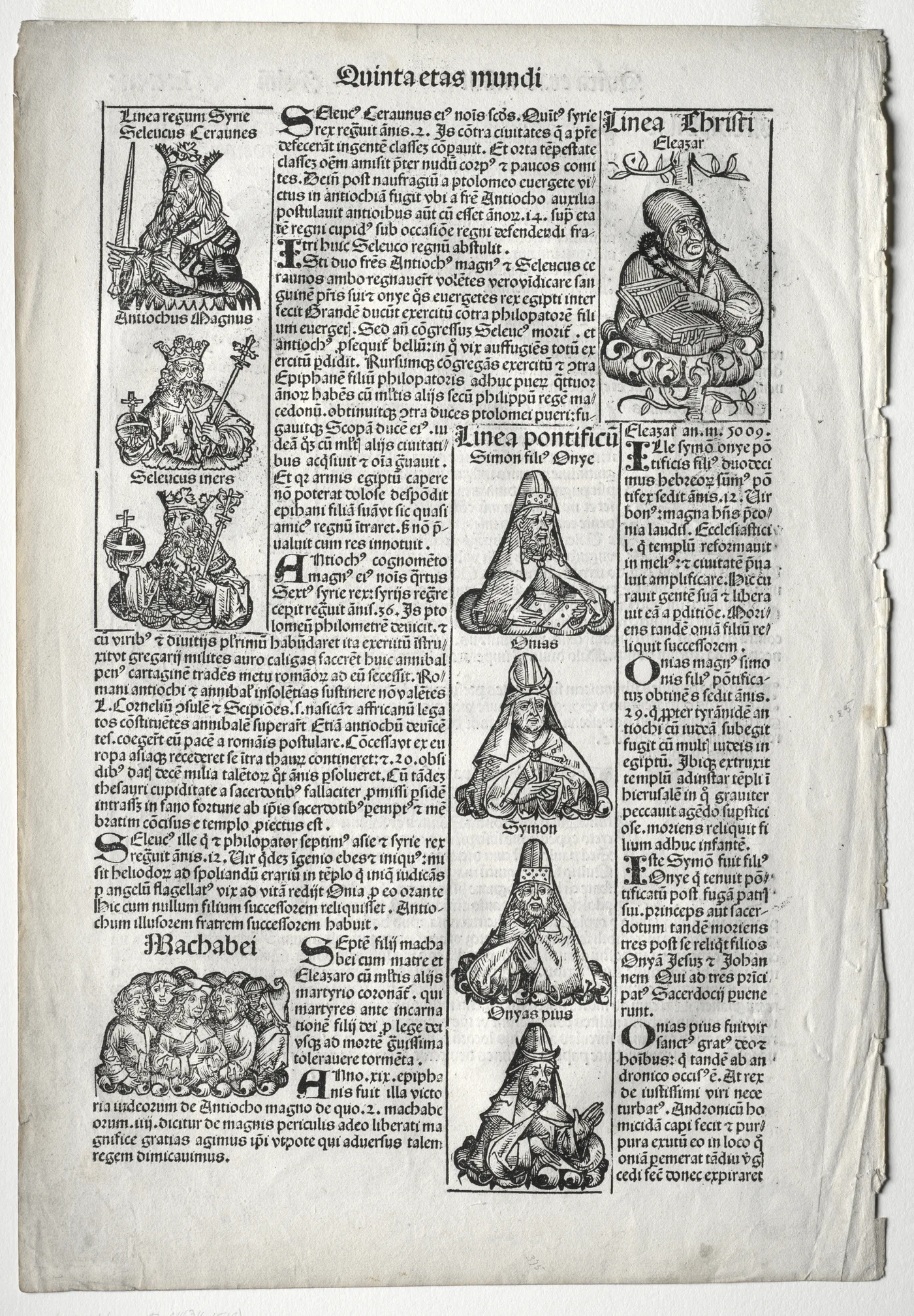 Genealogical Page; published in the Nuremberg Chronicle by Hartmann…, 1493