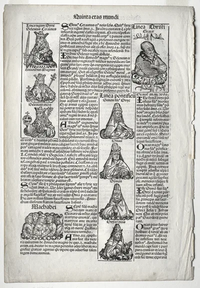Photograph from 1493: Genealogical Page; published in the Nuremberg…