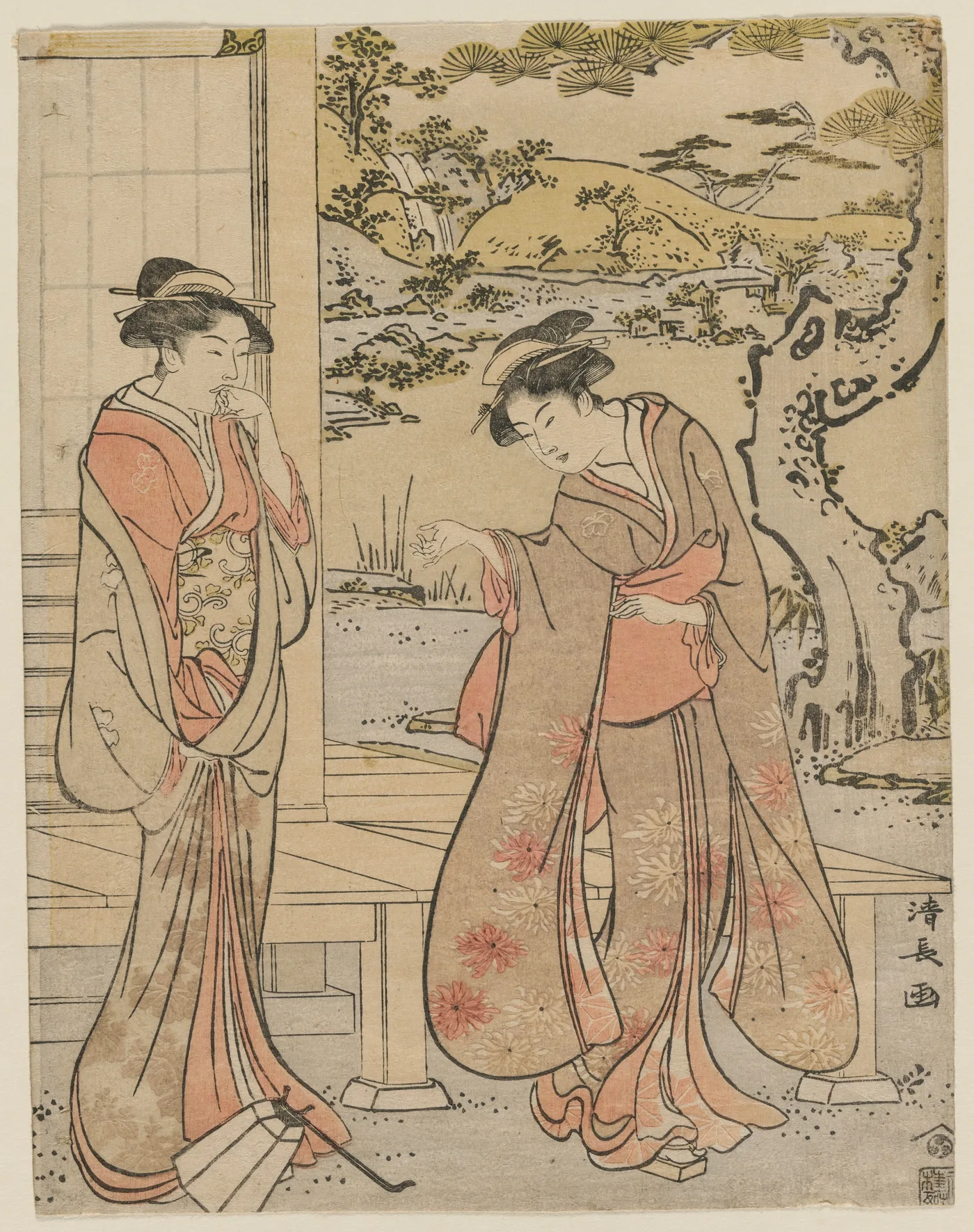Woman Dropping a Lantern by a Porch, 1788