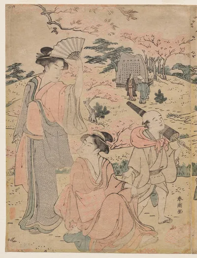 Women Viewing Cherry Blossoms at Asukayama, 1780