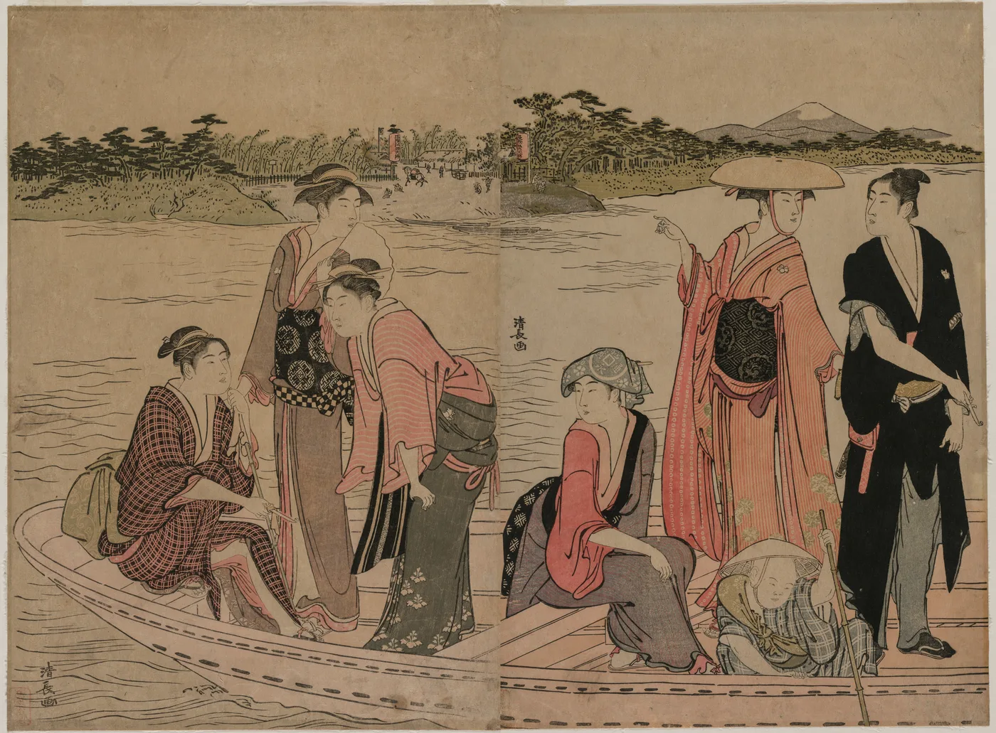 Passengers in a Ferry Boat on the Sumida River, 1784