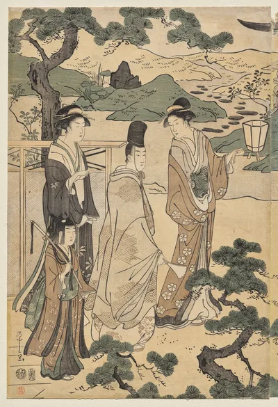 The Matsukaze Chapter of the Tale of Genji (from the series The Tale…, 1791