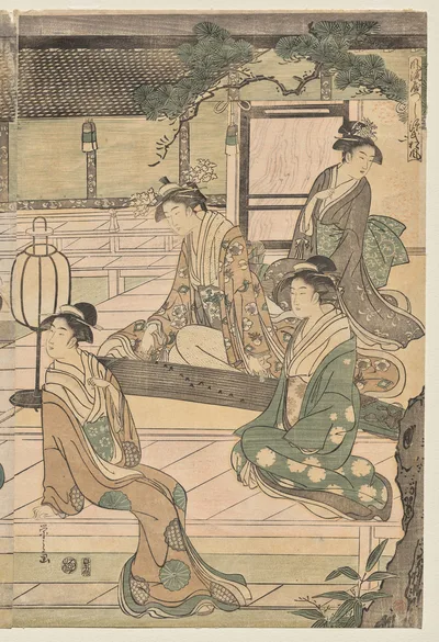 The Matsukaze Chapter of the Tale of Genji (from the series The Tale…, 1791