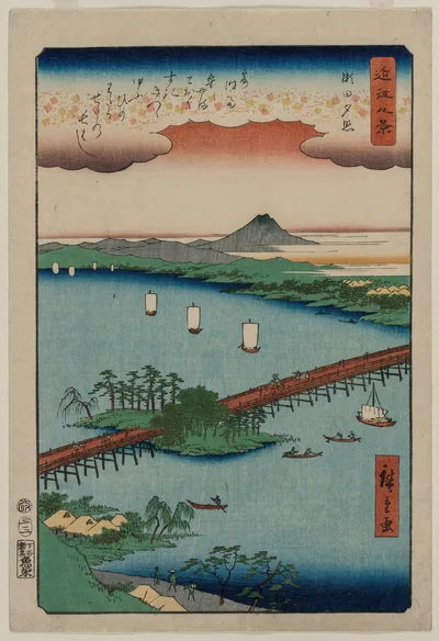 Evening Glow at Seta, from the series Eight Views of Ōmi, 1857