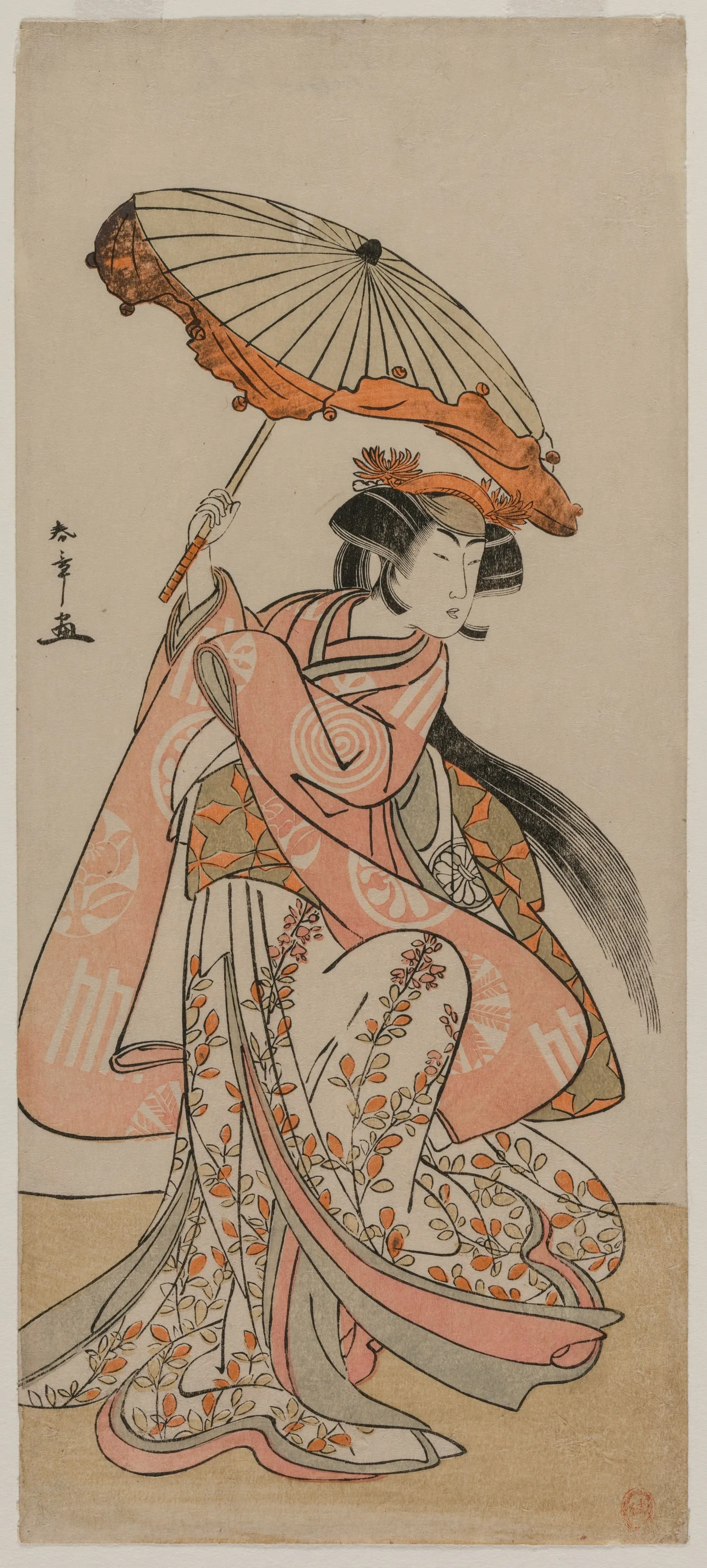 The Actor Segawa Kikunojo II Dancing with a Parasol, 1770
