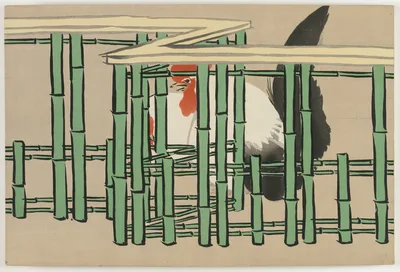 Flowers of a Hundred Worlds (Momoyogusa): Rooster (Chabo), 1909