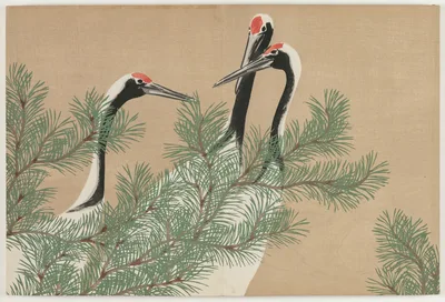 Flowers of a Hundred Worlds (Momoyogusa): Cranes (Tsuru), 1909