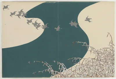 Flowers of a Hundred Worlds (Momoyogusa): River in Winter (Fuyu no…, 1909