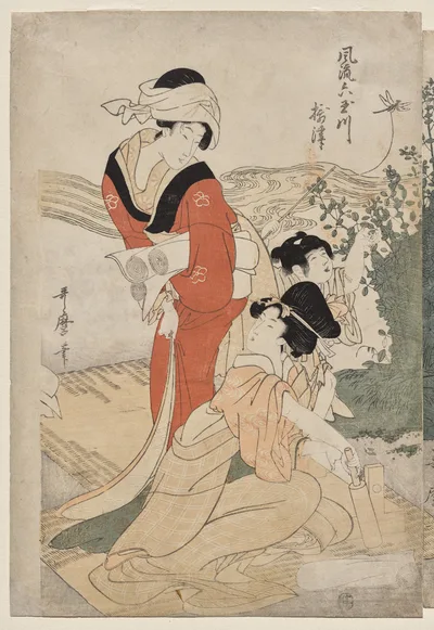 Musashi  Province from the series Fashionable Six Jewel Rivers (Furyu…, 1804