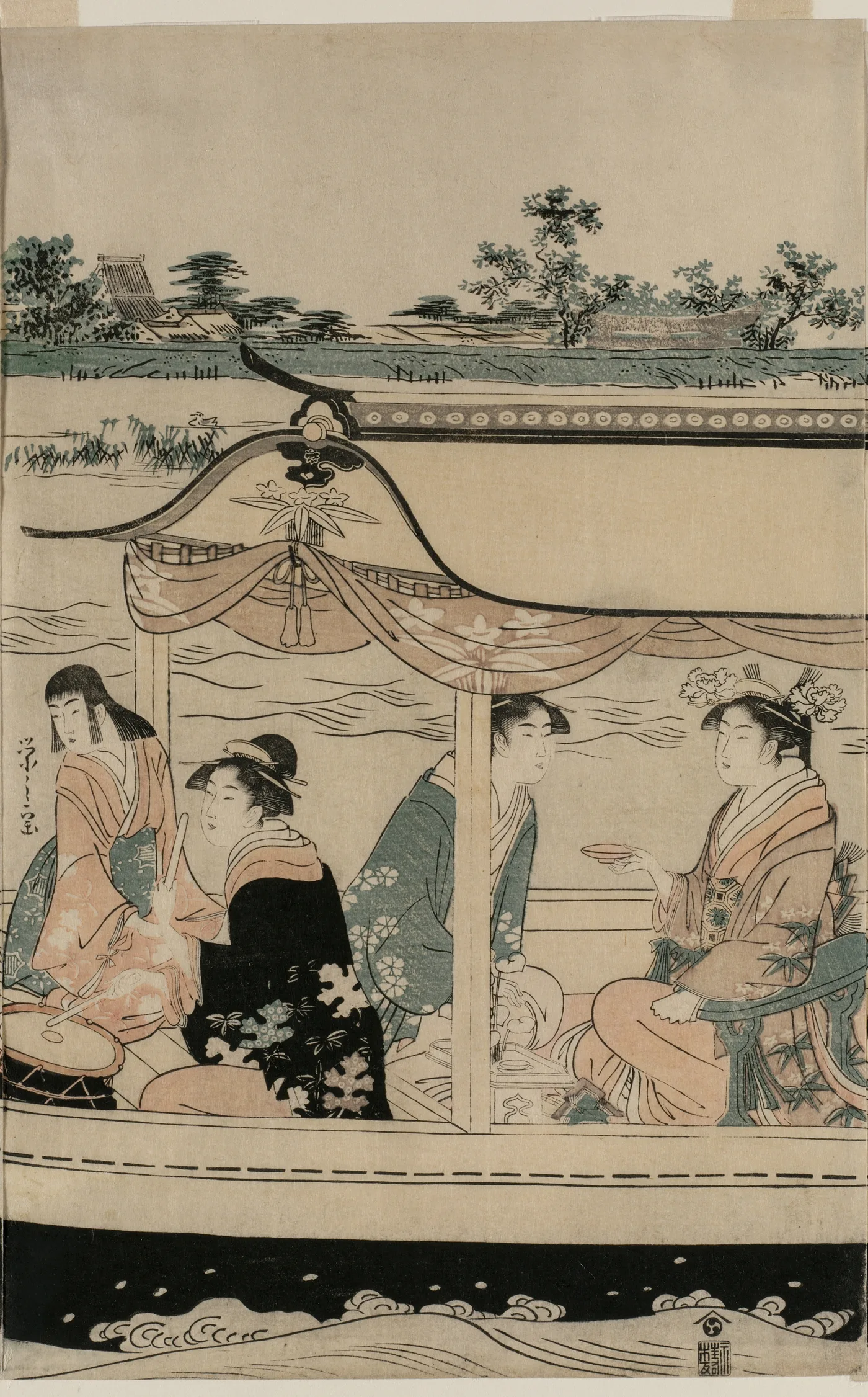 Women in a Pleasure Boat on the Sumida River, 1790