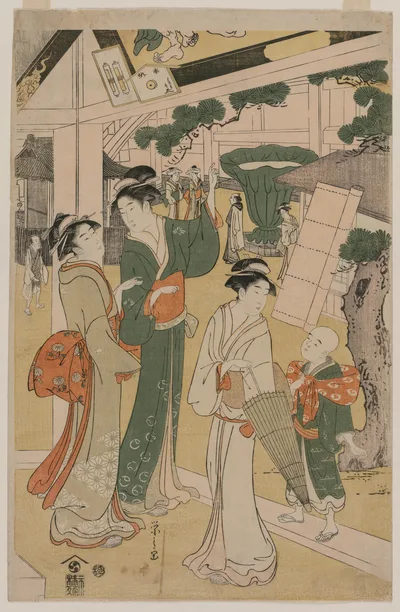 Print from Women Resting in the Votive Picture Hall at Asakusa, 1790