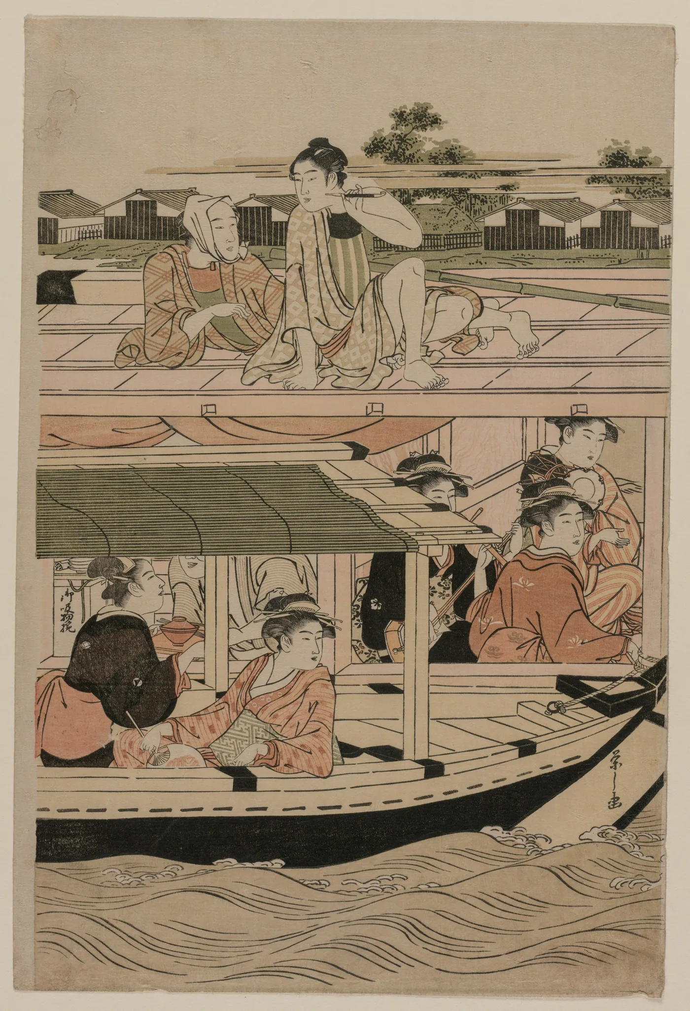 Print from Pleasure Boats on the Sumida River beneath Shin-Ōhashi…, 1792