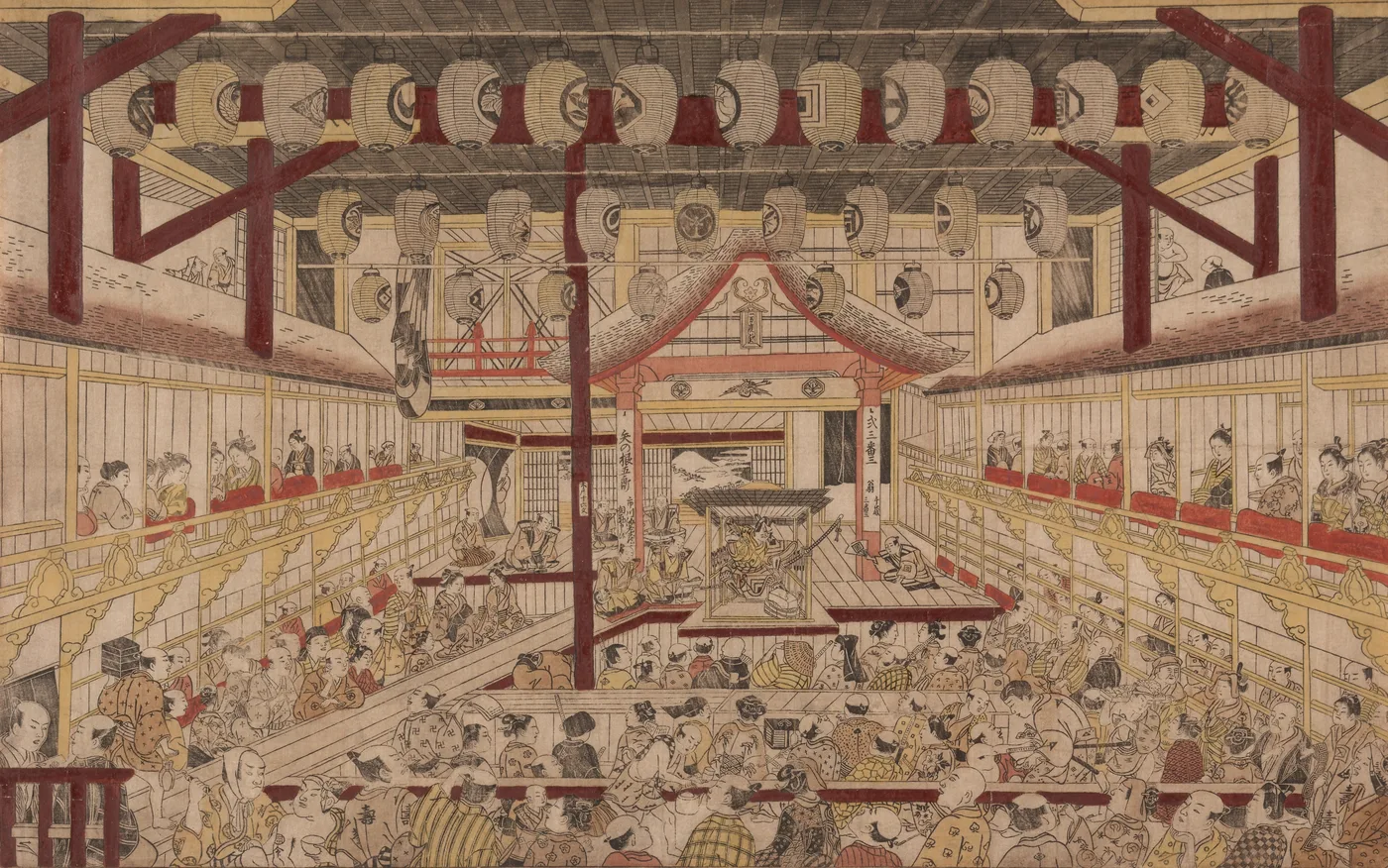 Perspective View of the Interior of the Nakamura Theater with…, 1740